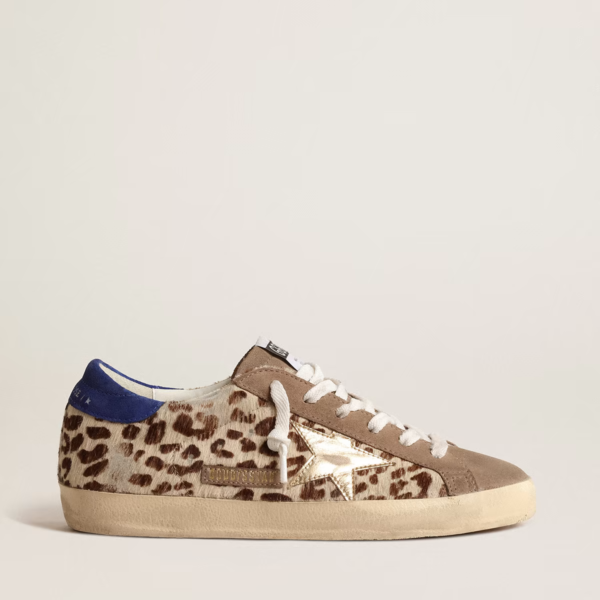 Super-Star LTD in pony skin with gold star and suede heel tab