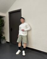22ss Full Logo Wash Denim Short