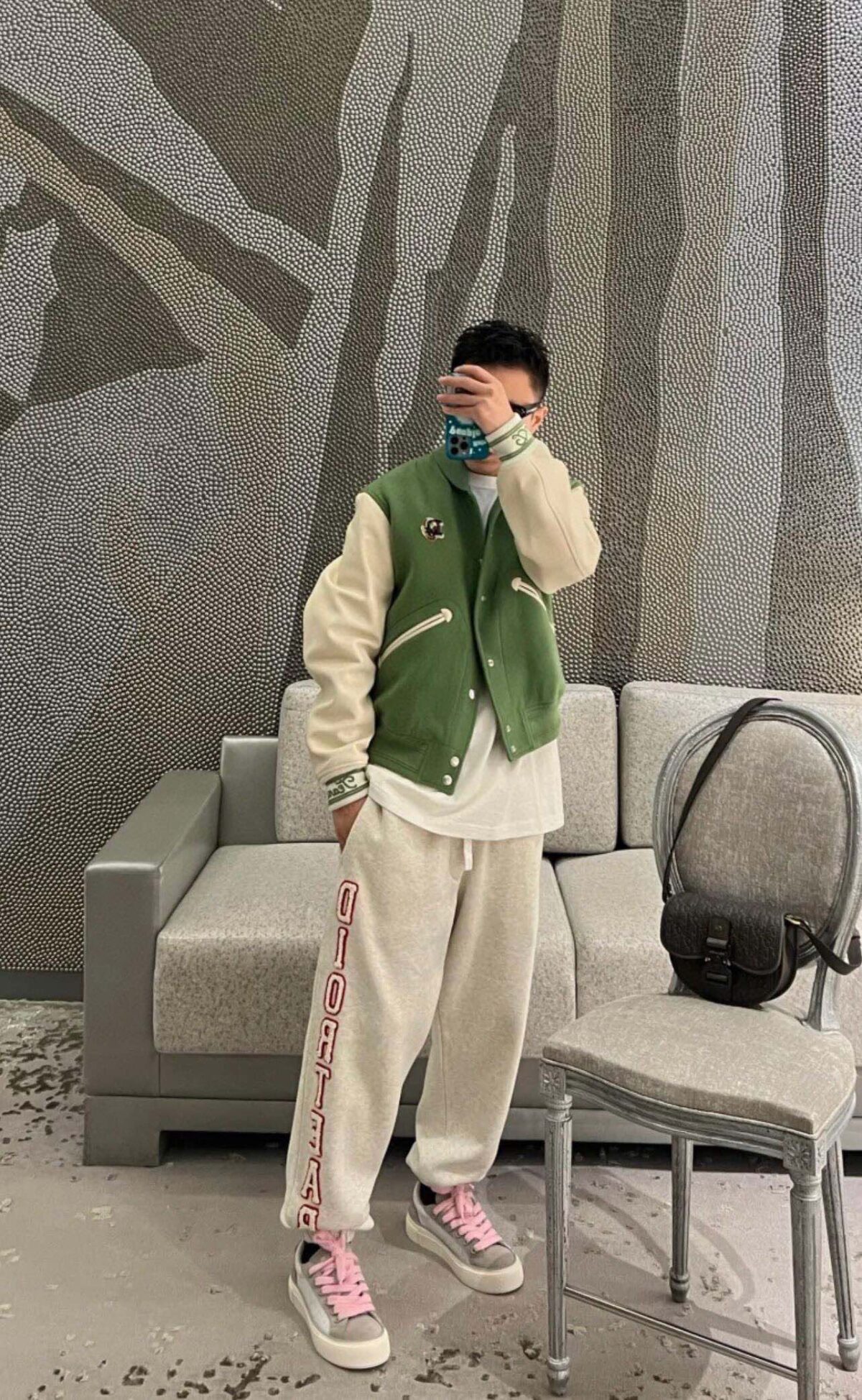 23ss Vertical Towel Embroidery Logo Pants