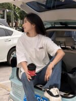 24ss Mottled Coca Cola Logo Wash Broken Holes T-Shirt