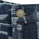 Tie Dye Jacquard Weave Logo Denim Short