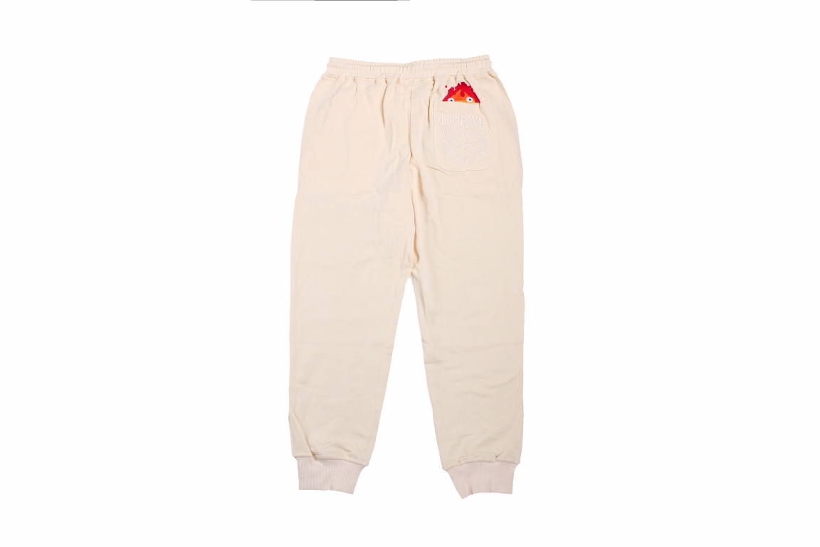 Howl's Moving Castle Flame Embroidery Logo Pants