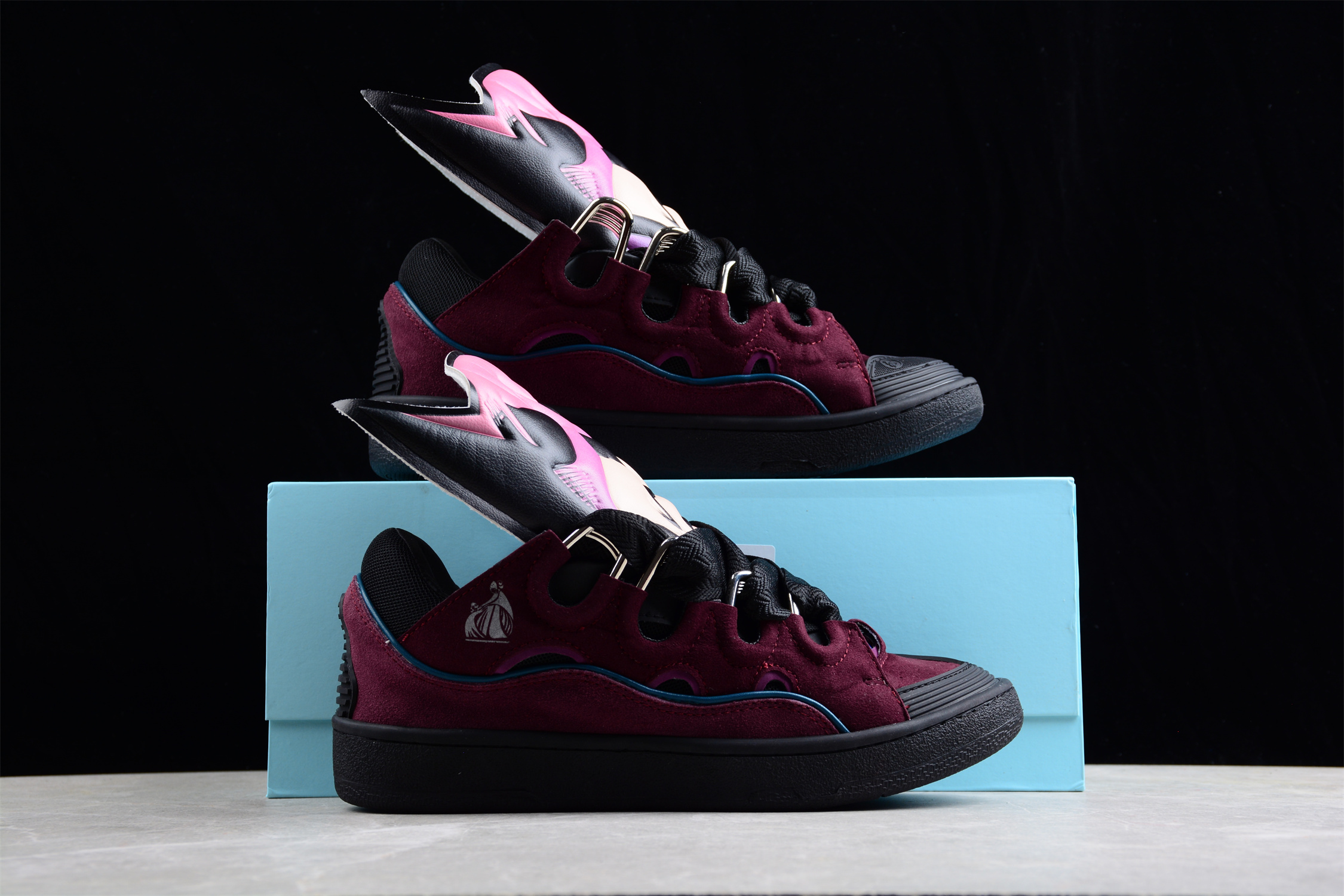 Lanvin Curb Cartoon Sports Sneaker Purple Shoes