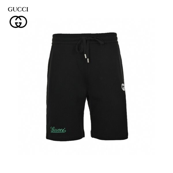 Embroidery Double G Signature Logo Cotton Short