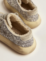 Space-Star shoes in silver glitter with shearling lining