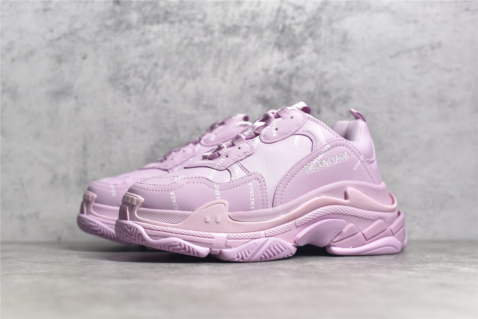 Balenciaga Triple S Allover Logo Pink
