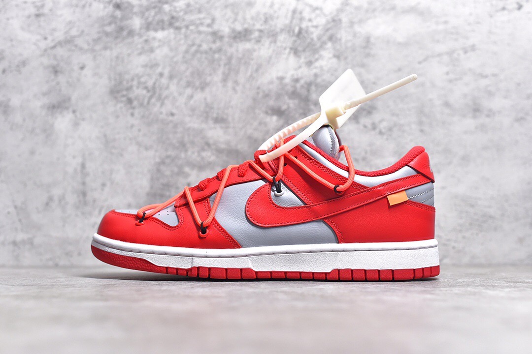 NK Dunk Low Off-White University Red CT0856-600