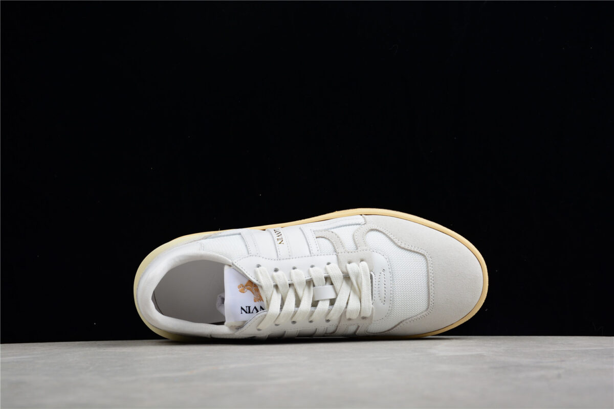 Lanvin - Low-Top Sneakers Mesh Clay Suede - white