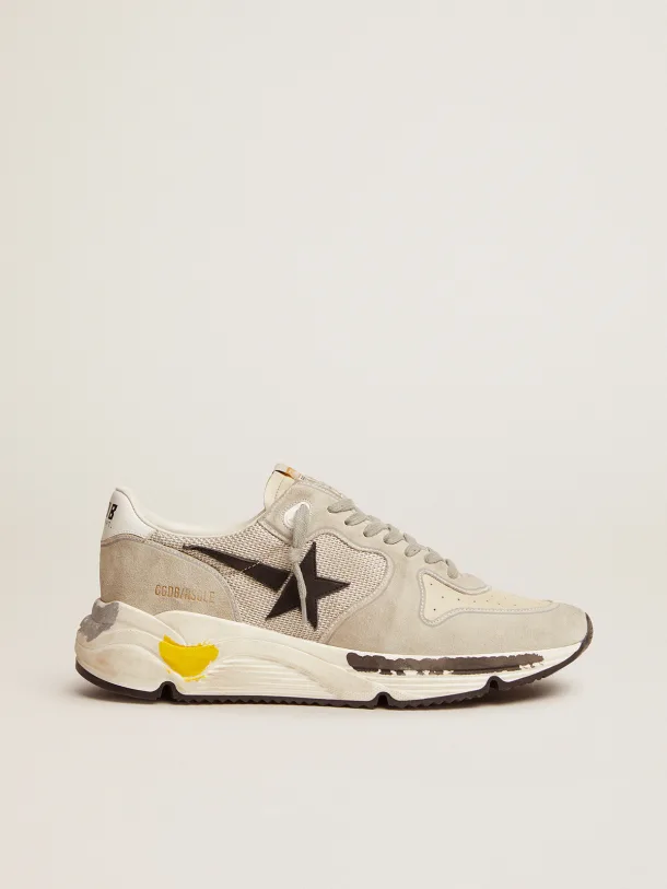 Running Sole sneakers in mesh and ice-gray suede
