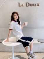Joint Color Embroidery Logo Wafle Short