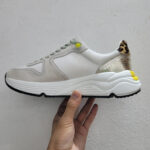 Running Sole sneakers in suede with glitter and leopard print