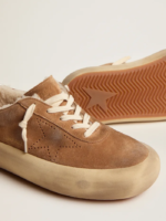 Space-Star shoes in tobacco-colored suede with shearling lining