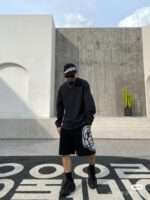 24ss Graffiti Dog's Head Logo Short