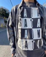 SM Black and White Worn Out T-Shirt