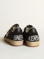 Sneaker Ball Star in nappa bianca con stella e talloncino in glitter argento
