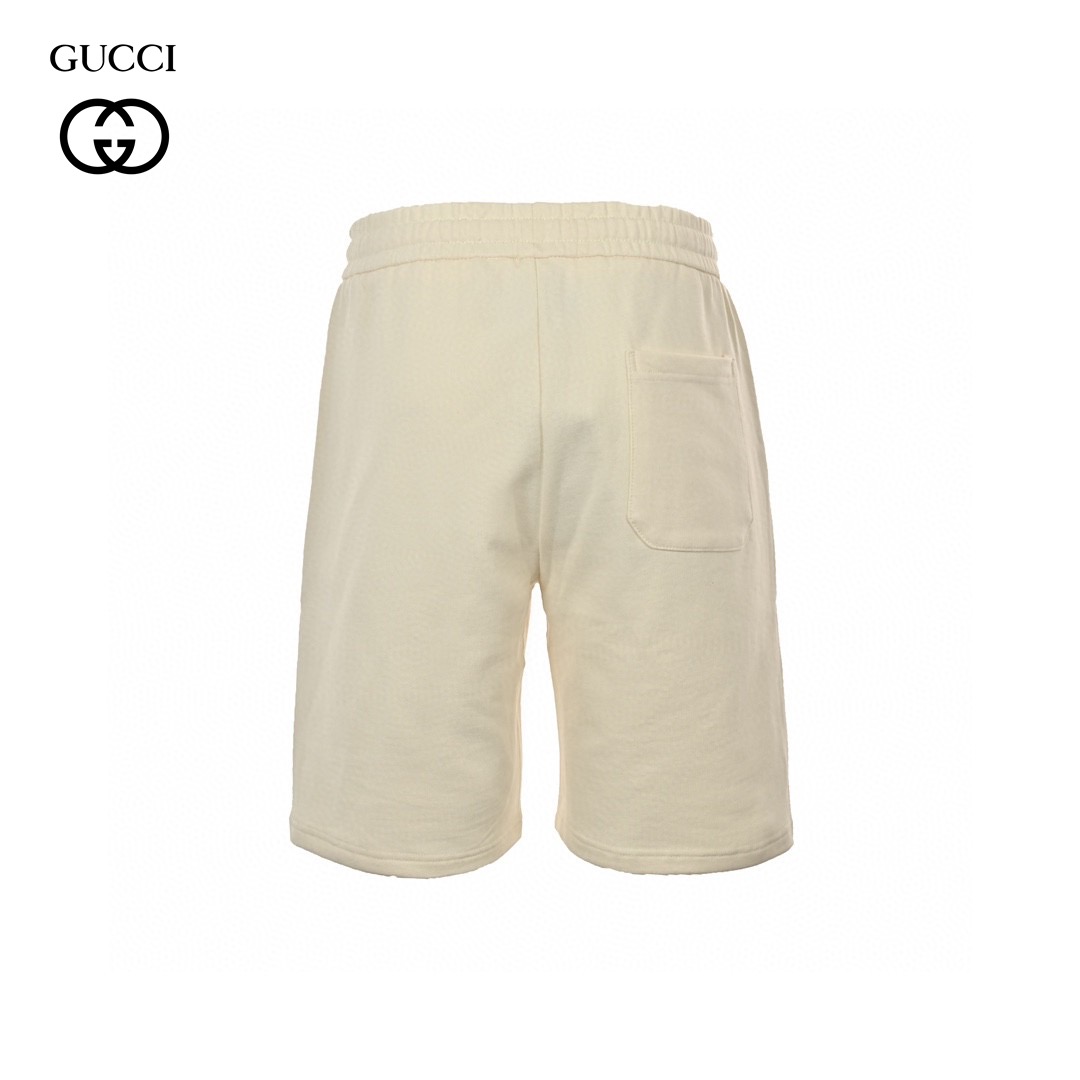 Embroidery Double G Signature Logo Cotton Short
