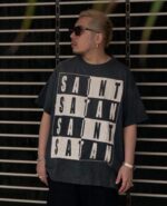 SM Black and White Worn Out T-Shirt