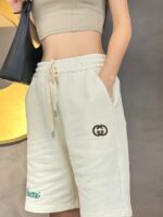 Embroidery Double G Signature Logo Cotton Short