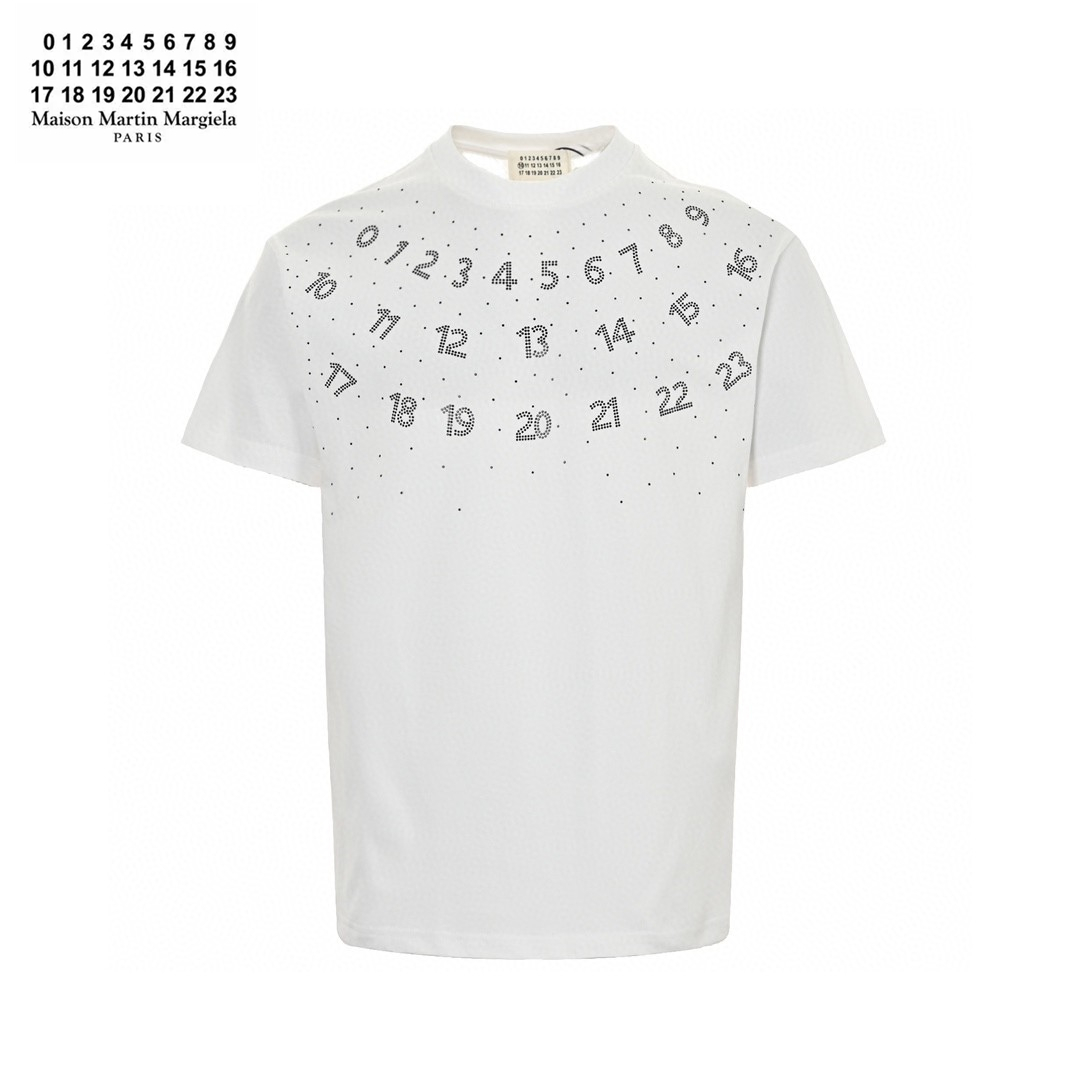 MM6 Numbers Rhinestone Logo T-Shirt