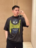 24ss Mesh Gothic Logo T-Shirt