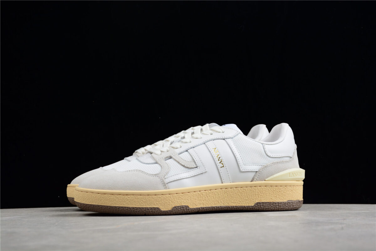 Lanvin - Low-Top Sneakers Mesh Clay Suede - white