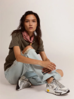 Silver and white Running Sole sneakers
