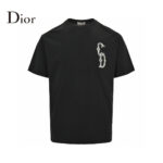 24ss Gold Thread Embroidery CD Logo T-Shirt