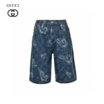 24ss Liquid State Heart Logo Denim Short