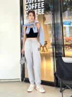 23FW Four Square Embroidery Logo Pants