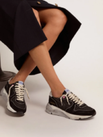 Running Sole sneakers with black mesh and suede upper and 3D star