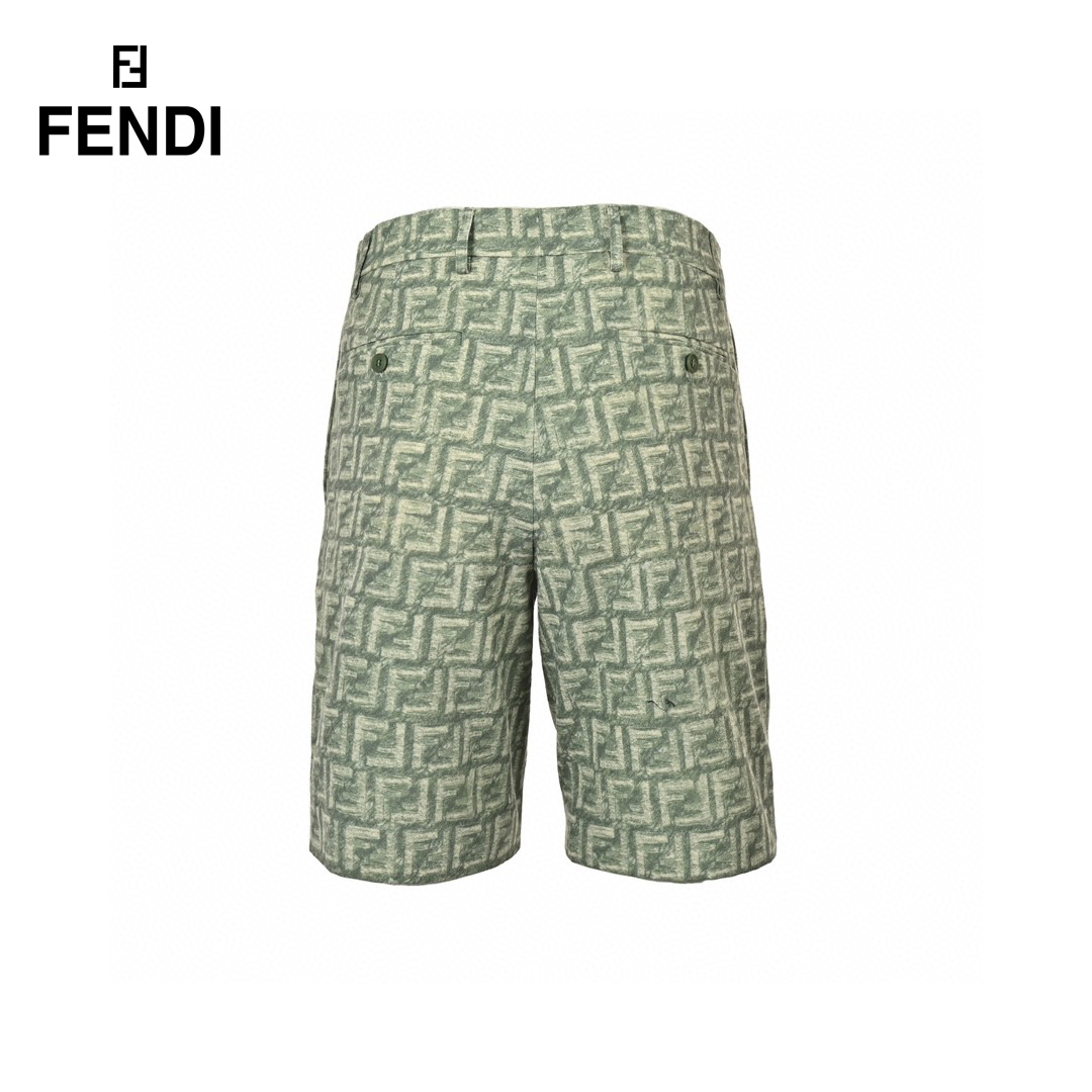 24ss Square Grid FF Logo Flax Tassels Short