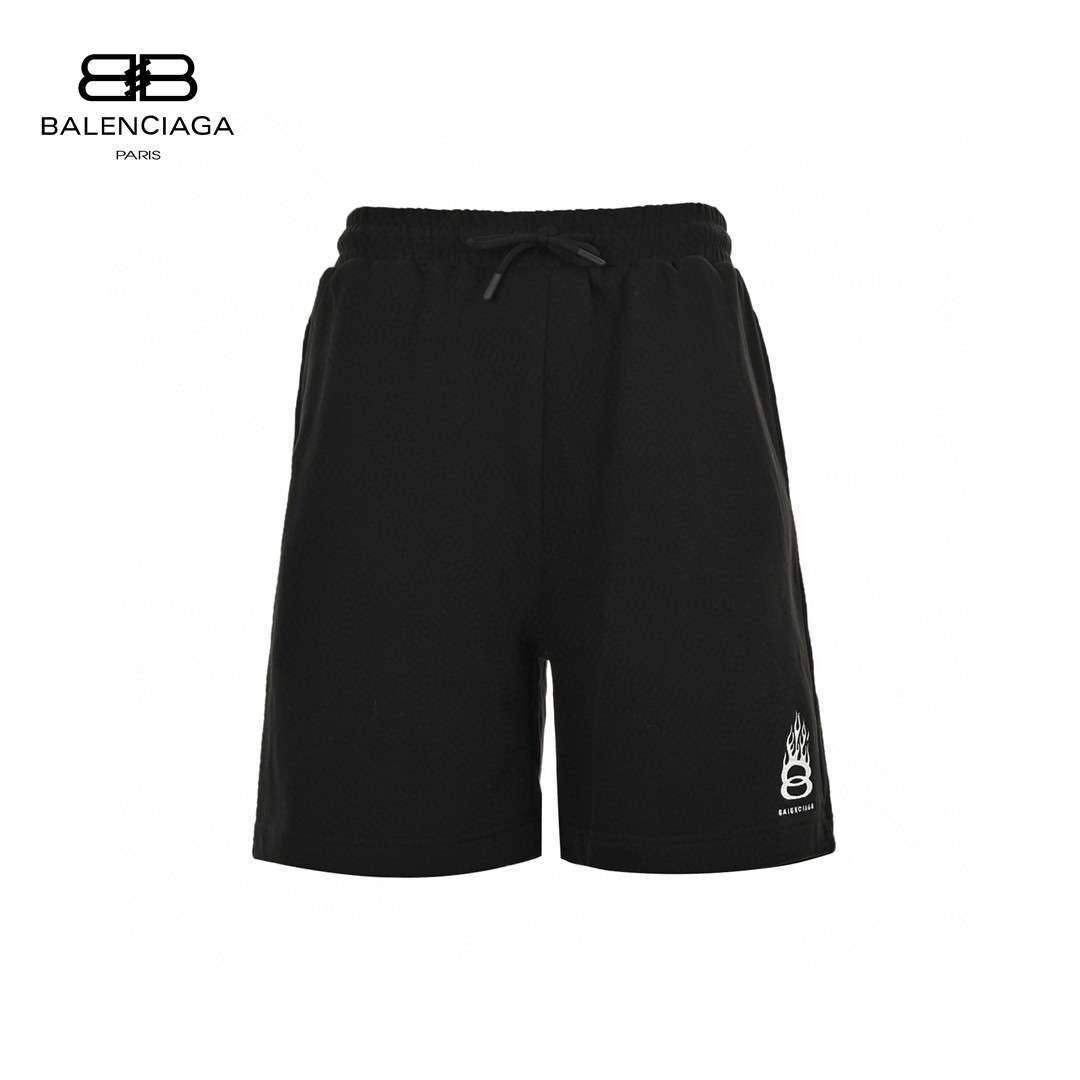 24ss Embroidery Flame Logo Short