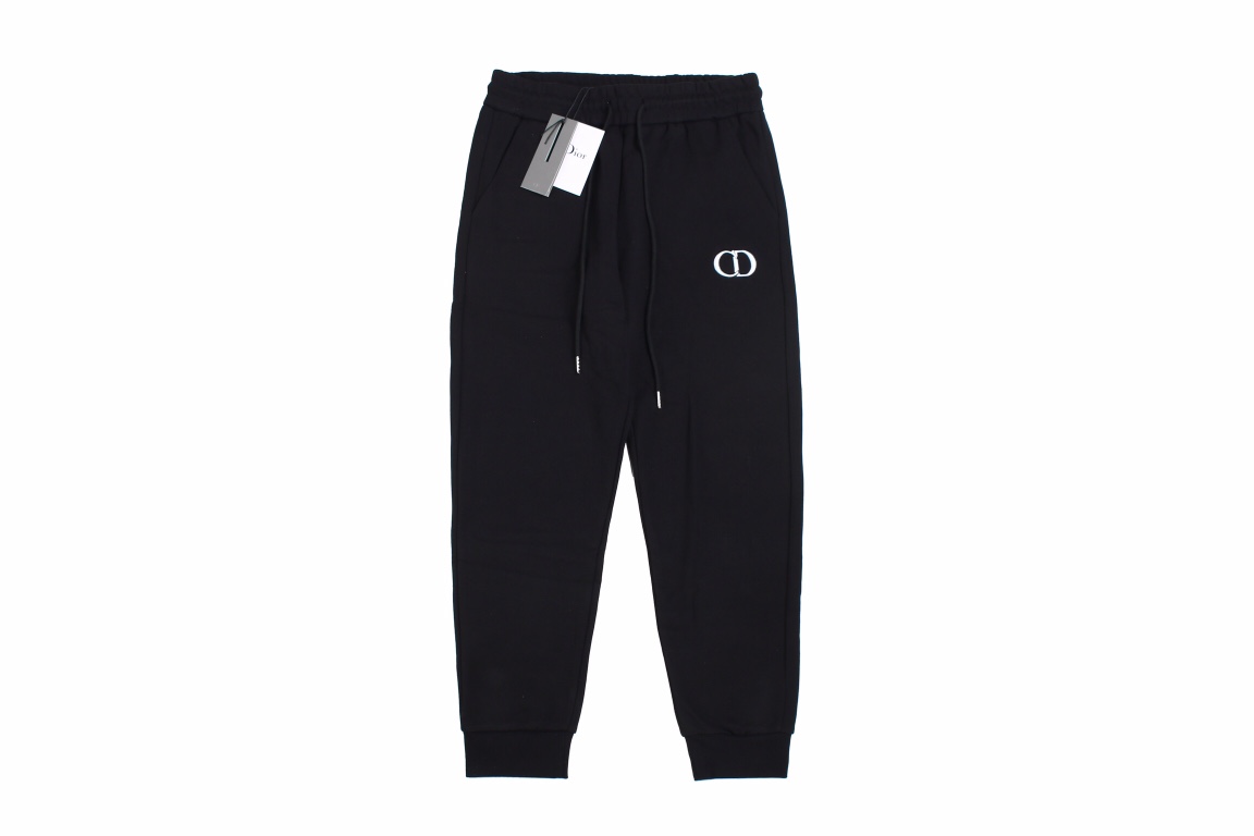 23Fw Classic Series Black and White Embroidery Logo Pants