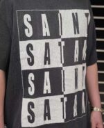 SM Black and White Worn Out T-Shirt