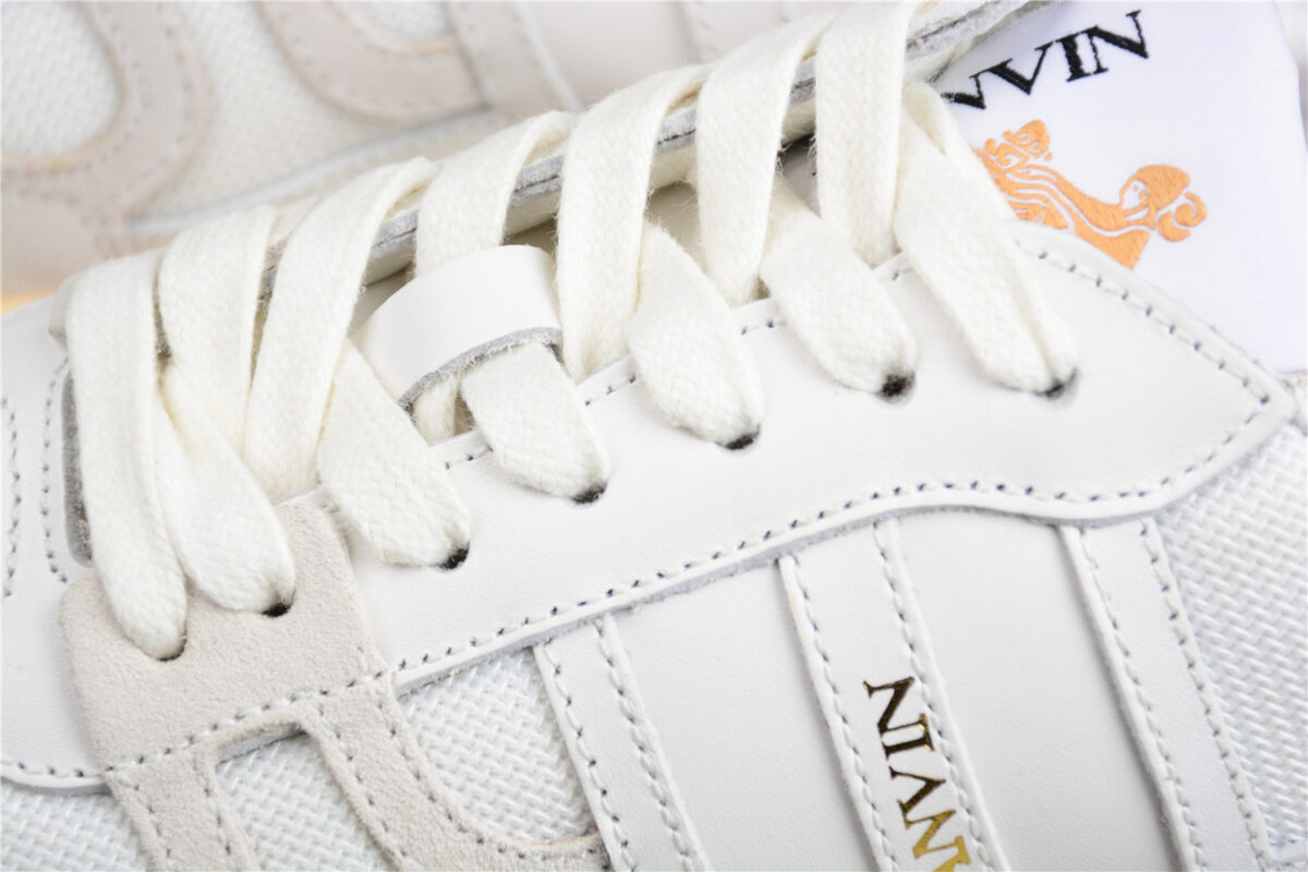 Lanvin - Low-Top Sneakers Mesh Clay Suede - white