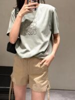 Loewe Embroidery Big Logo Pure Color T-Shirt