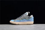 Lanvin Leather Curb Sneakers Blue Grey
