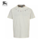 24ss Plaid Neckline Embroidery Logo T-Shirt