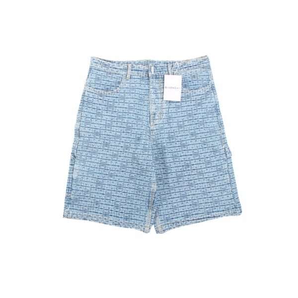 23SS 4G Full GG Logo Jacquard Weave Denim Short