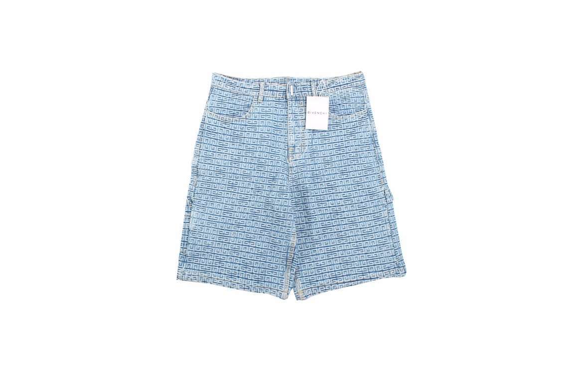 23SS 4G Full GG Logo Jacquard Weave Denim Short