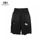 Three Lines Broken Holes Denim Short