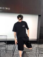 24ss Big Double F Logo Flocking Short