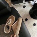 Space-Star Sabot shoes in tobacco-colored suede with shearling lining