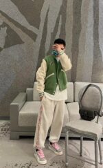 23ss Vertical Towel Embroidery Logo Pants