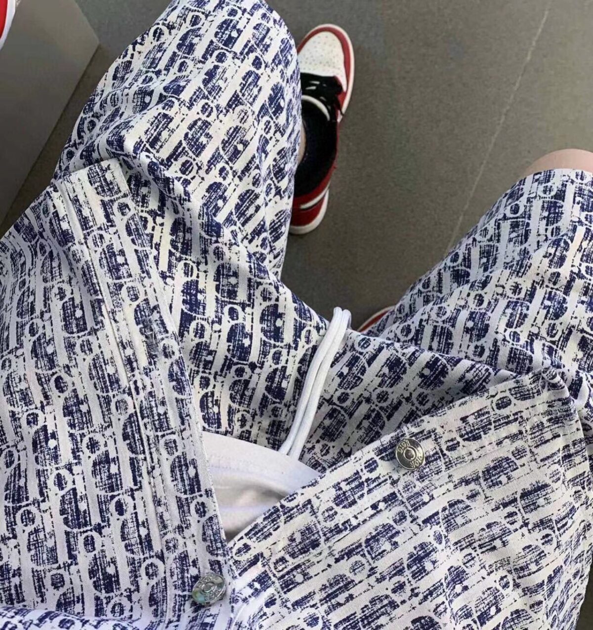 CD Full Logo Jacquard Weave Denim Short