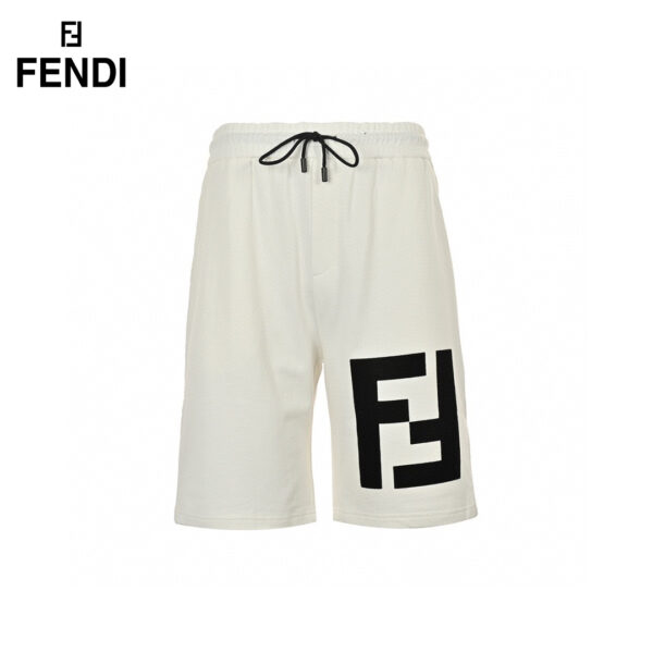 24ss Big Double F Logo Flocking Short