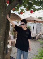 24ss FF Embroidery Logo Fake Pocket T-Shirt