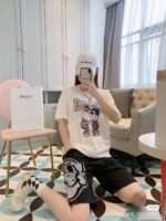 24ss Graffiti Dog's Head Logo Short