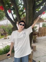 24ss FF Embroidery Logo Fake Pocket T-Shirt