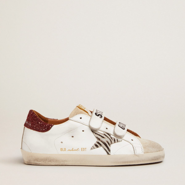 Old School sneakers with silver laminated leather star and dove-gray suede inserts